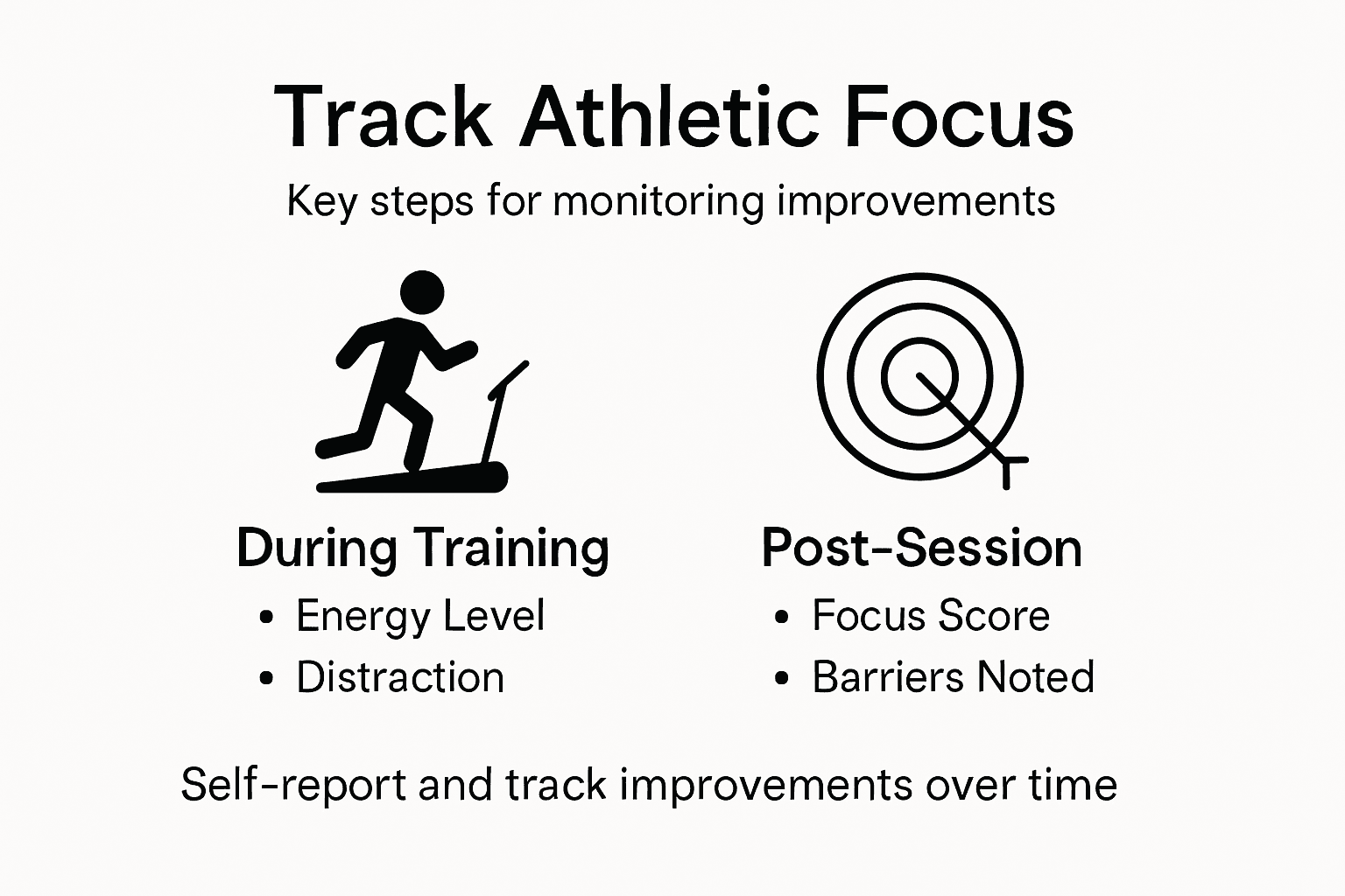 Infographic showing steps to evaluate athletic focus