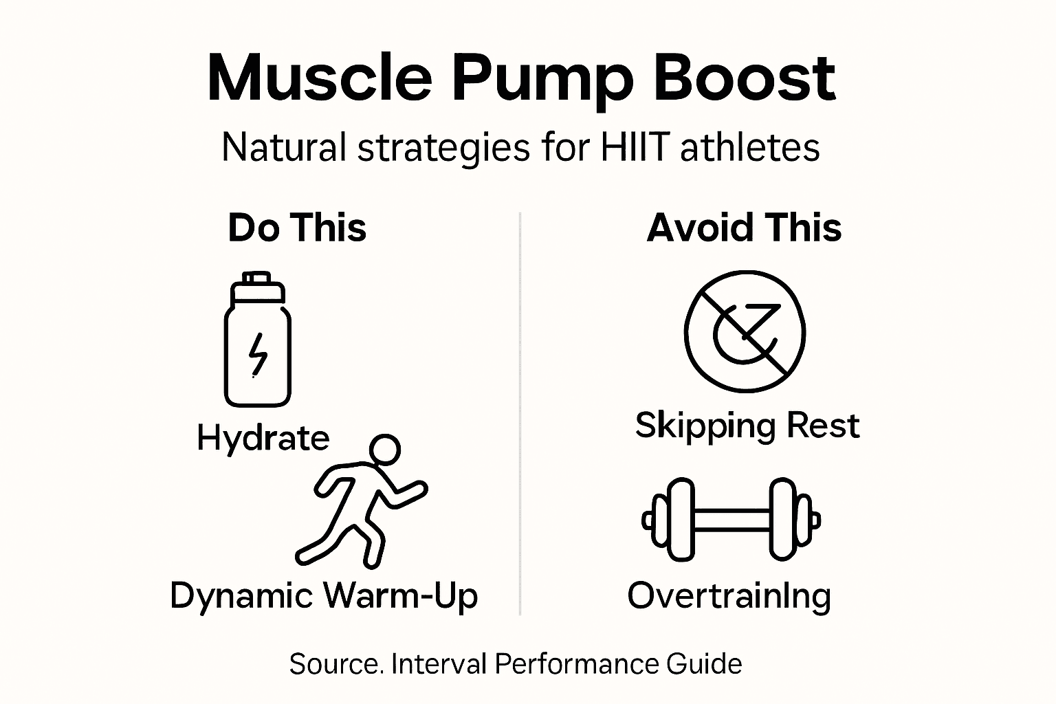 Infographic on muscle pump and HIIT strategies