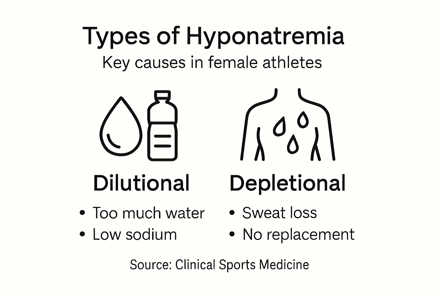 Infographic comparing types of hyponatremia