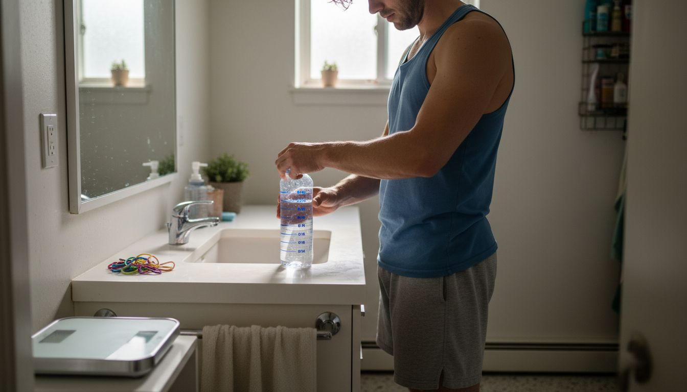 Man prepping hydration for workout