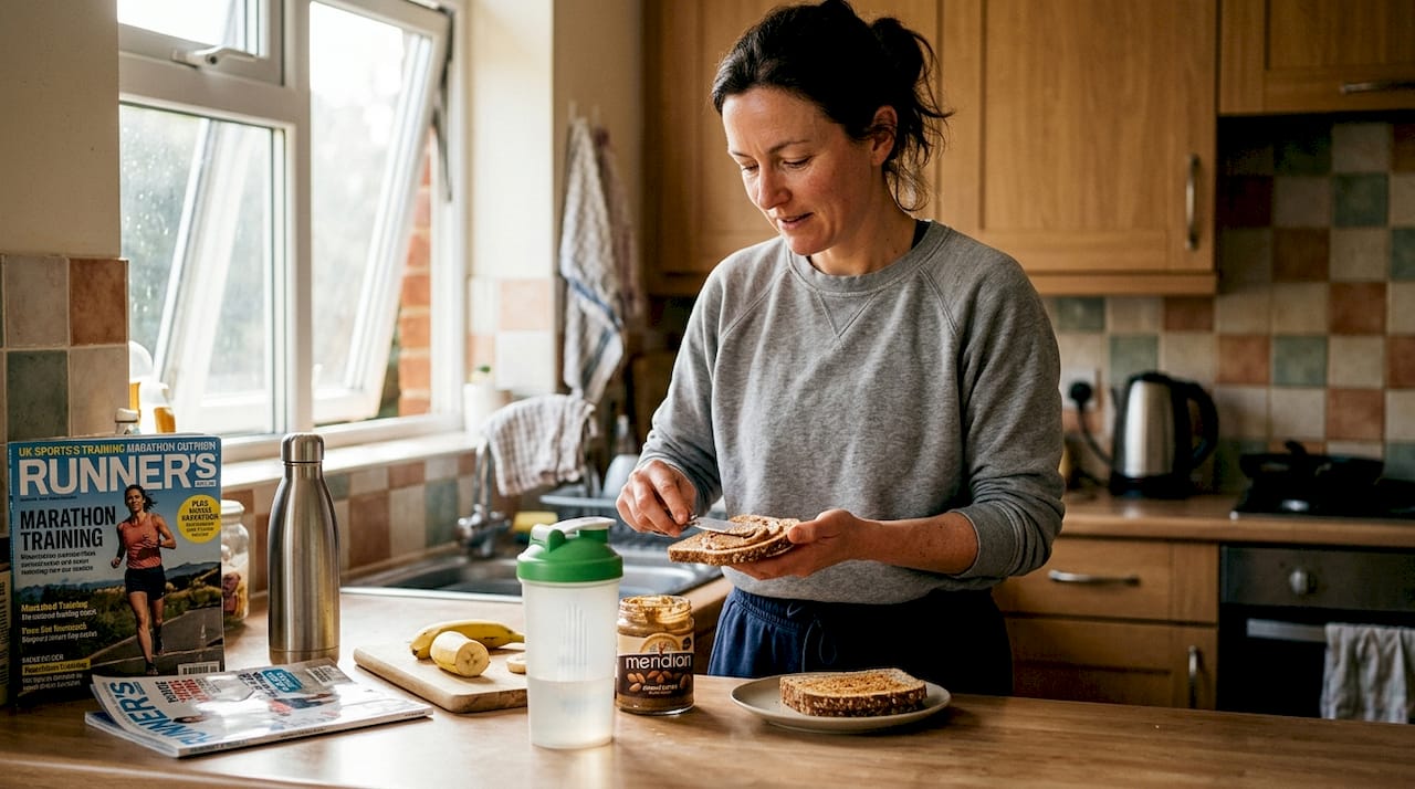 Woman preparing healthy post-exercise snack