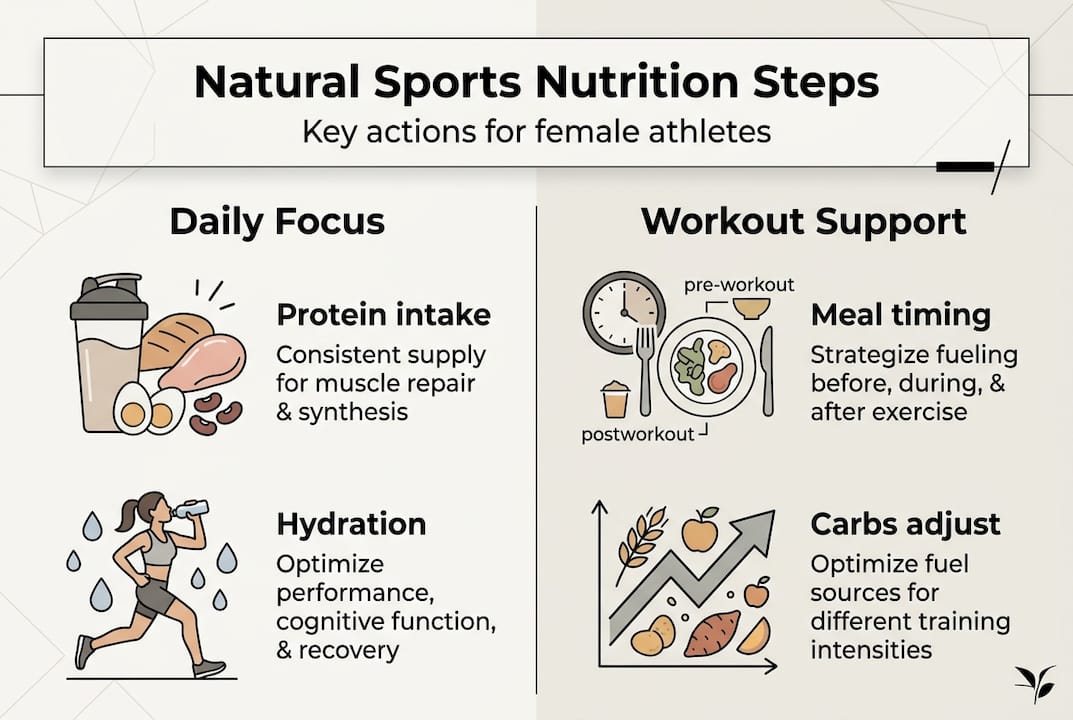 Infographic outlining nutrition steps for women