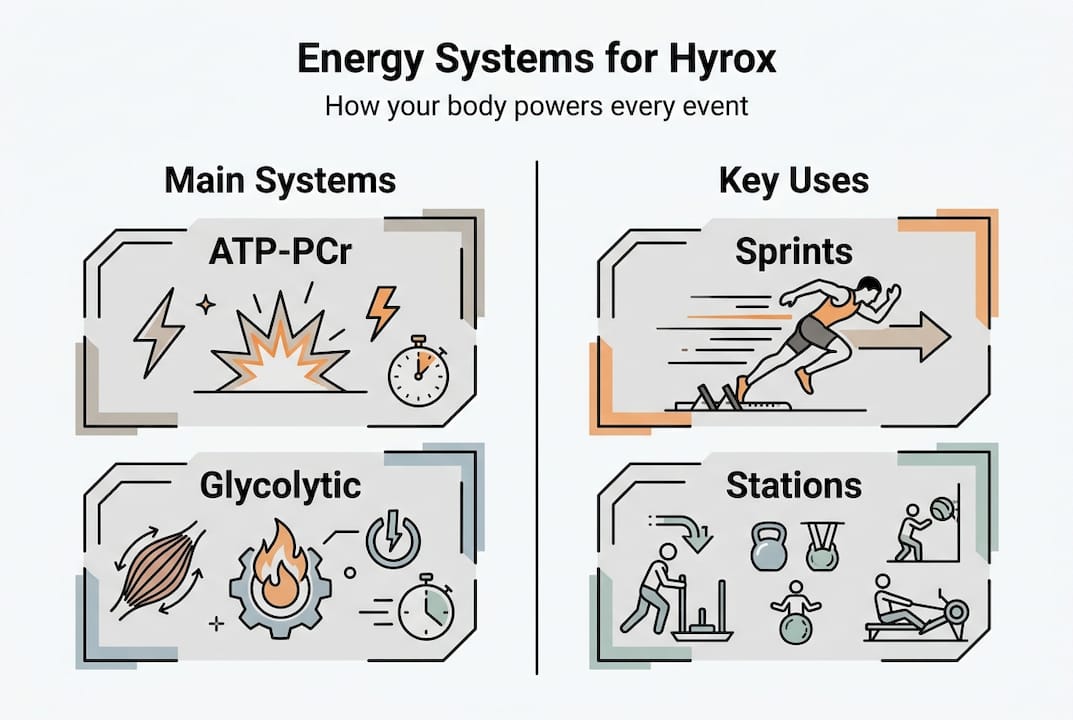 Infographic of energy systems for Hyrox