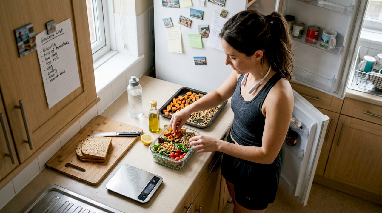 Athlete preparing carbohydrate-rich meal