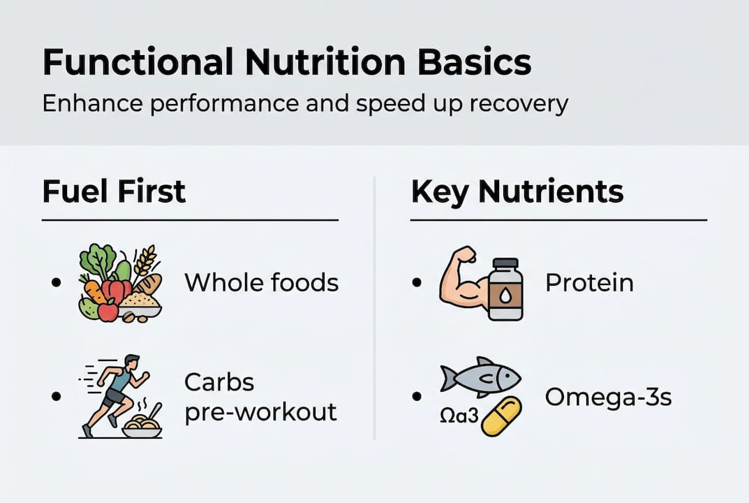 Infographic showing functional workout nutrition essentials