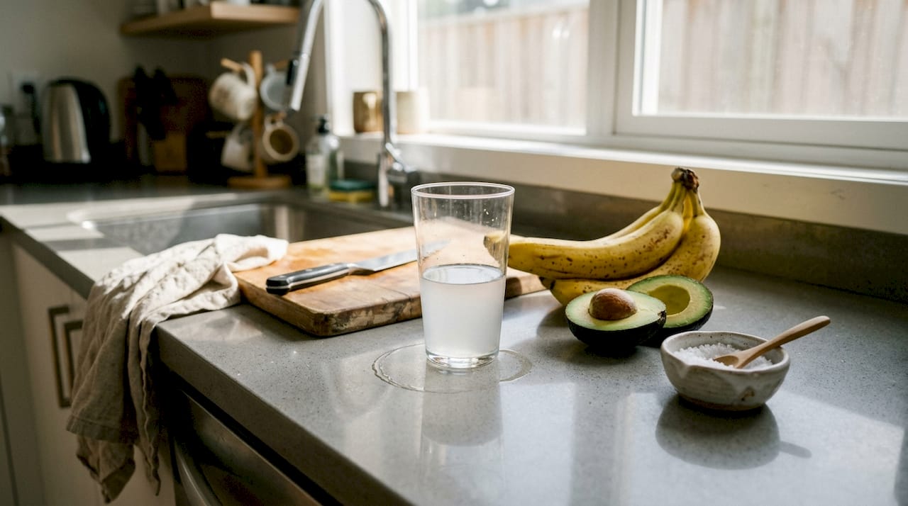 Natural electrolyte sources on kitchen counter