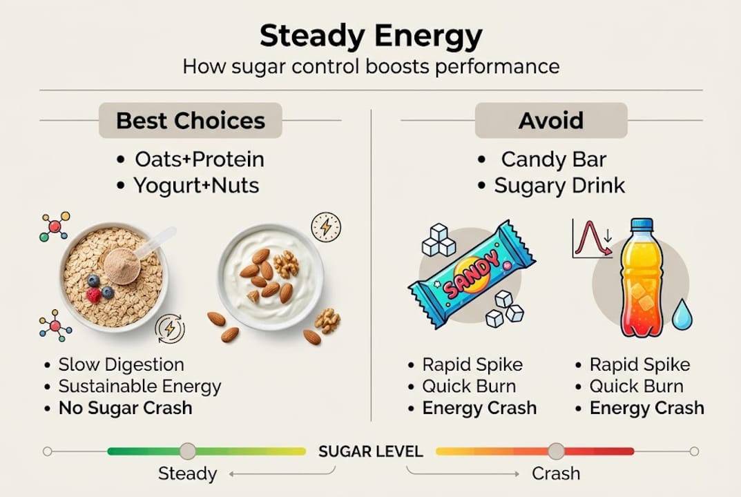 Infographic on pre-workout energy choices