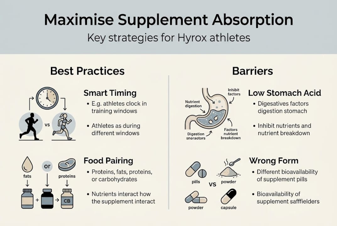 Infographic with supplement strategies and barriers