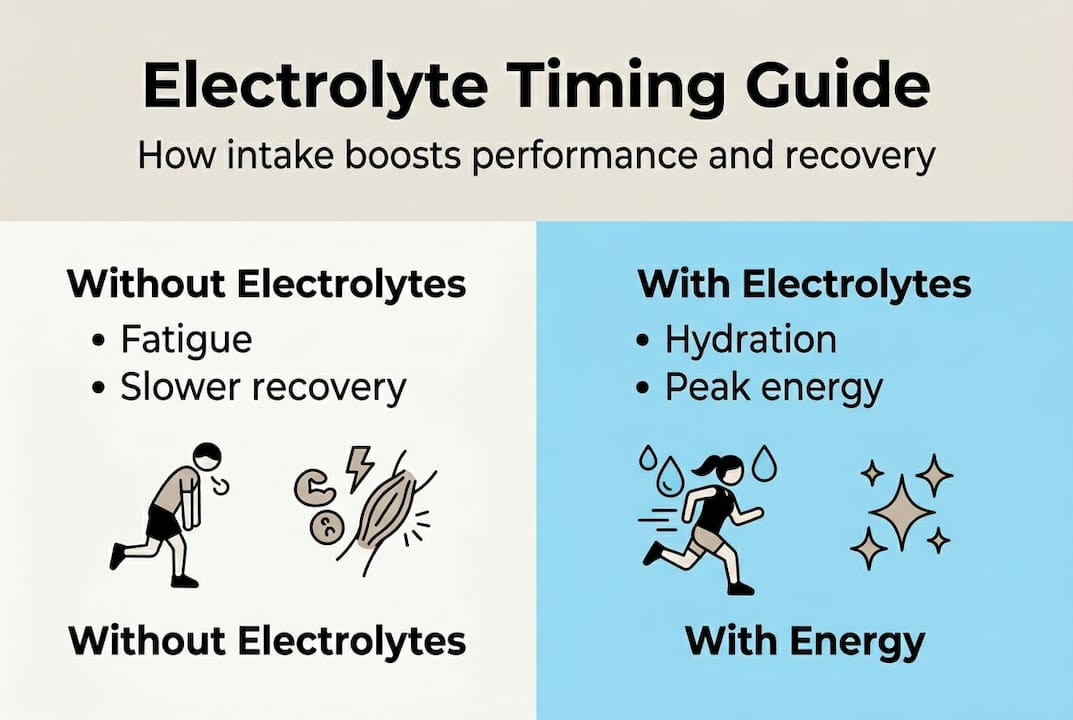 Infographic showing benefits of correct electrolyte timing