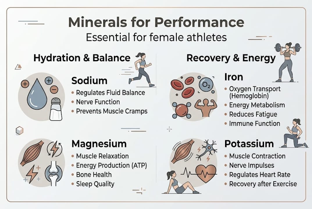 Infographic on minerals for female athletes