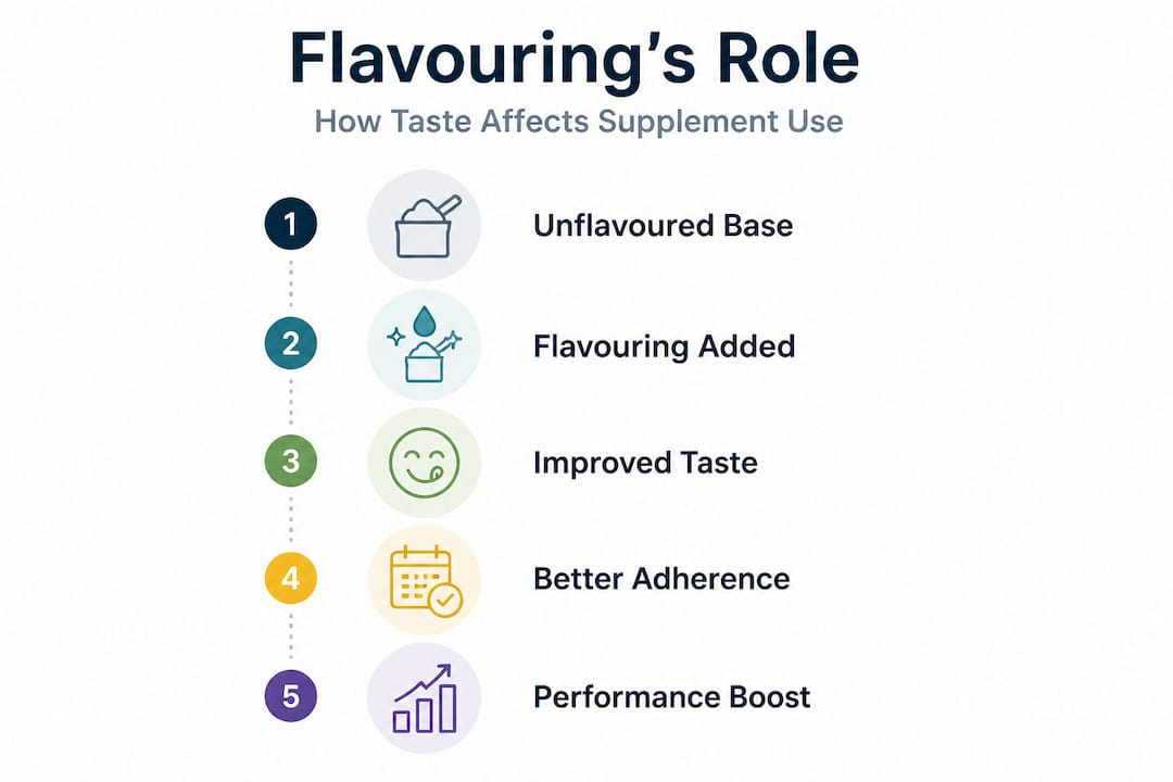 Infographic supplement flavouring process five steps