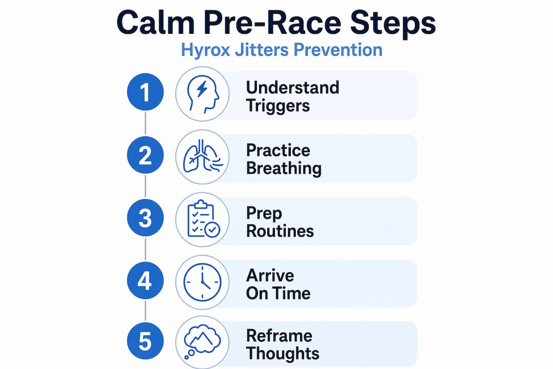 Infographic of steps to prevent pre-race jitters