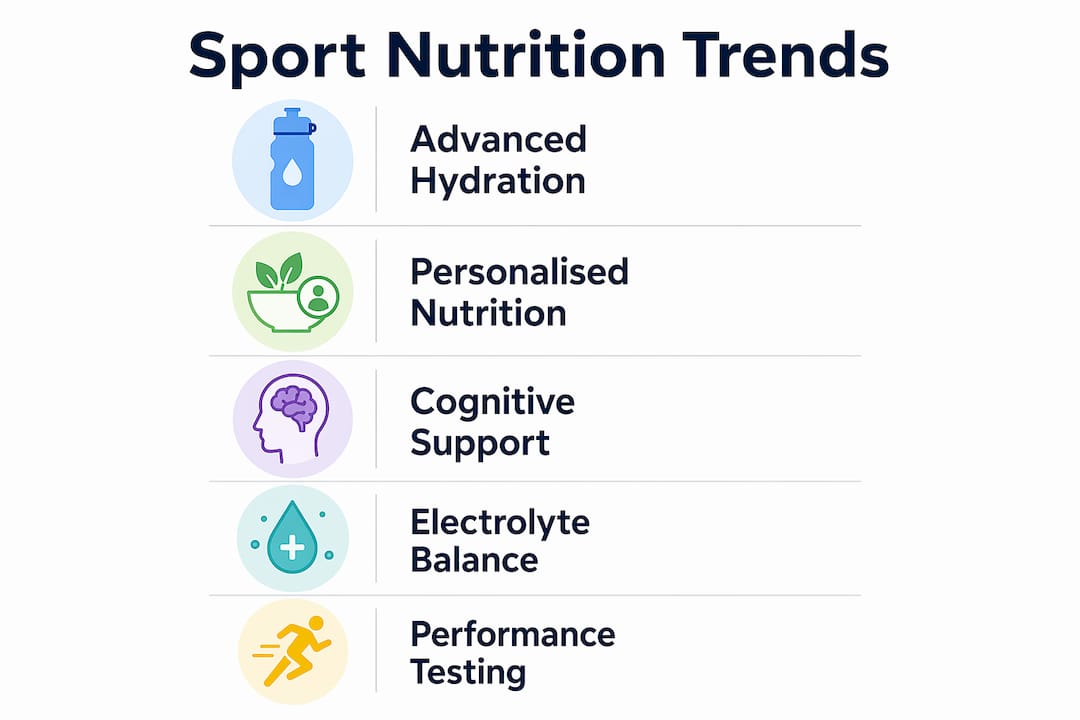 Infographic summarizing key sport nutrition trends for 2026