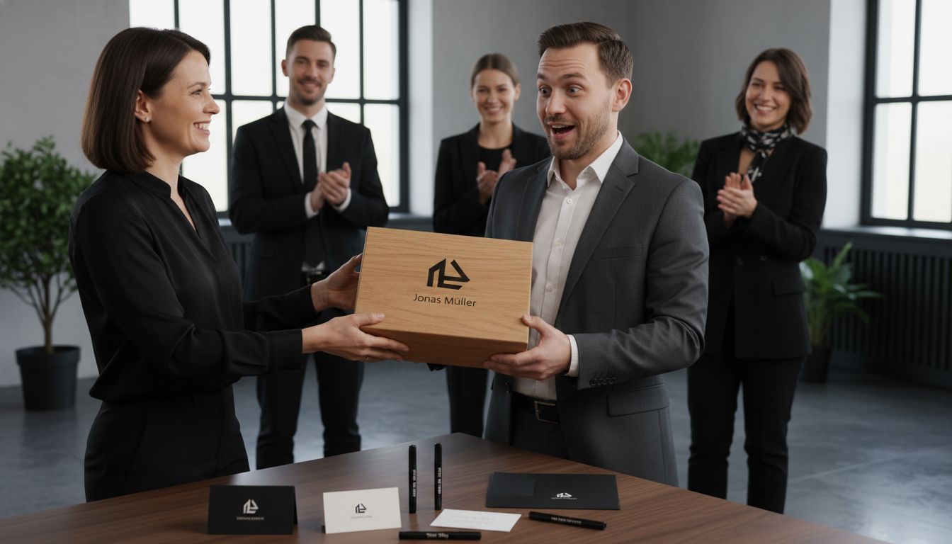personalisiertes geschenk überreichung