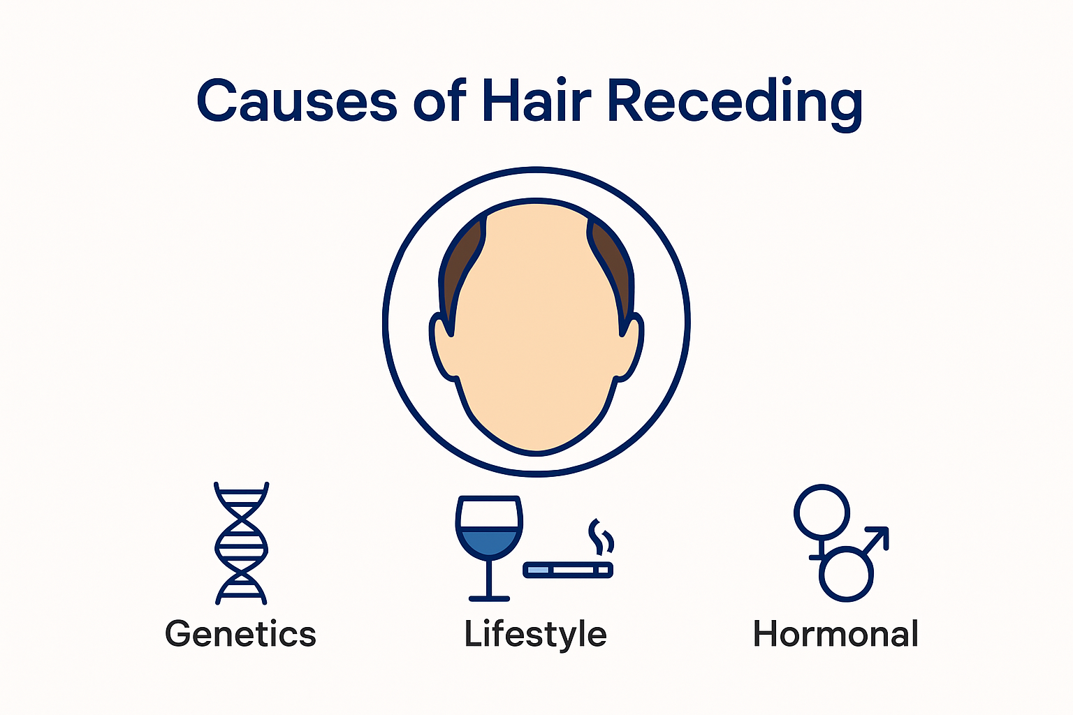 Infographic explaining causes of hair receding