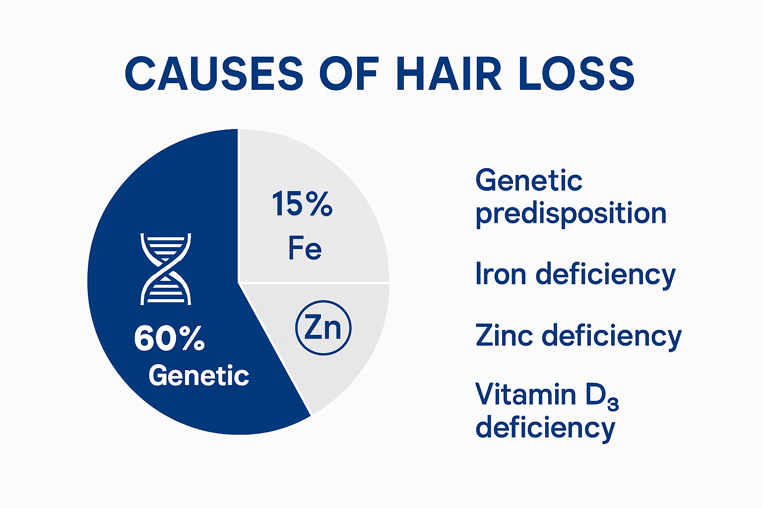 Infographic of main causes of hair loss