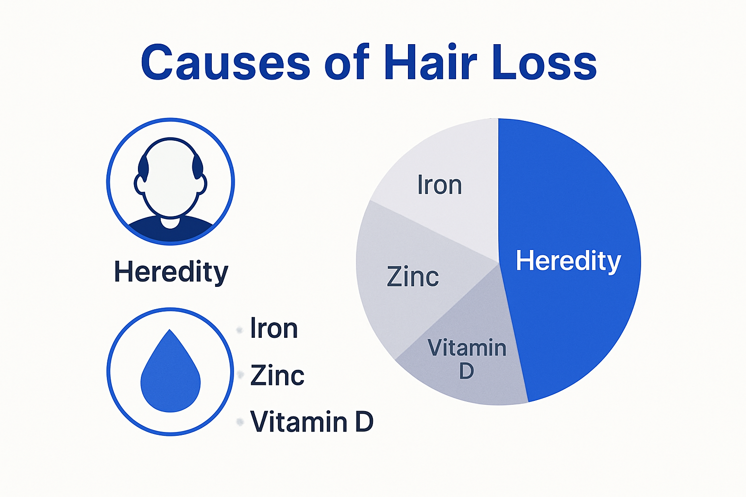 Infographie : les principales raisons de la chute des cheveux