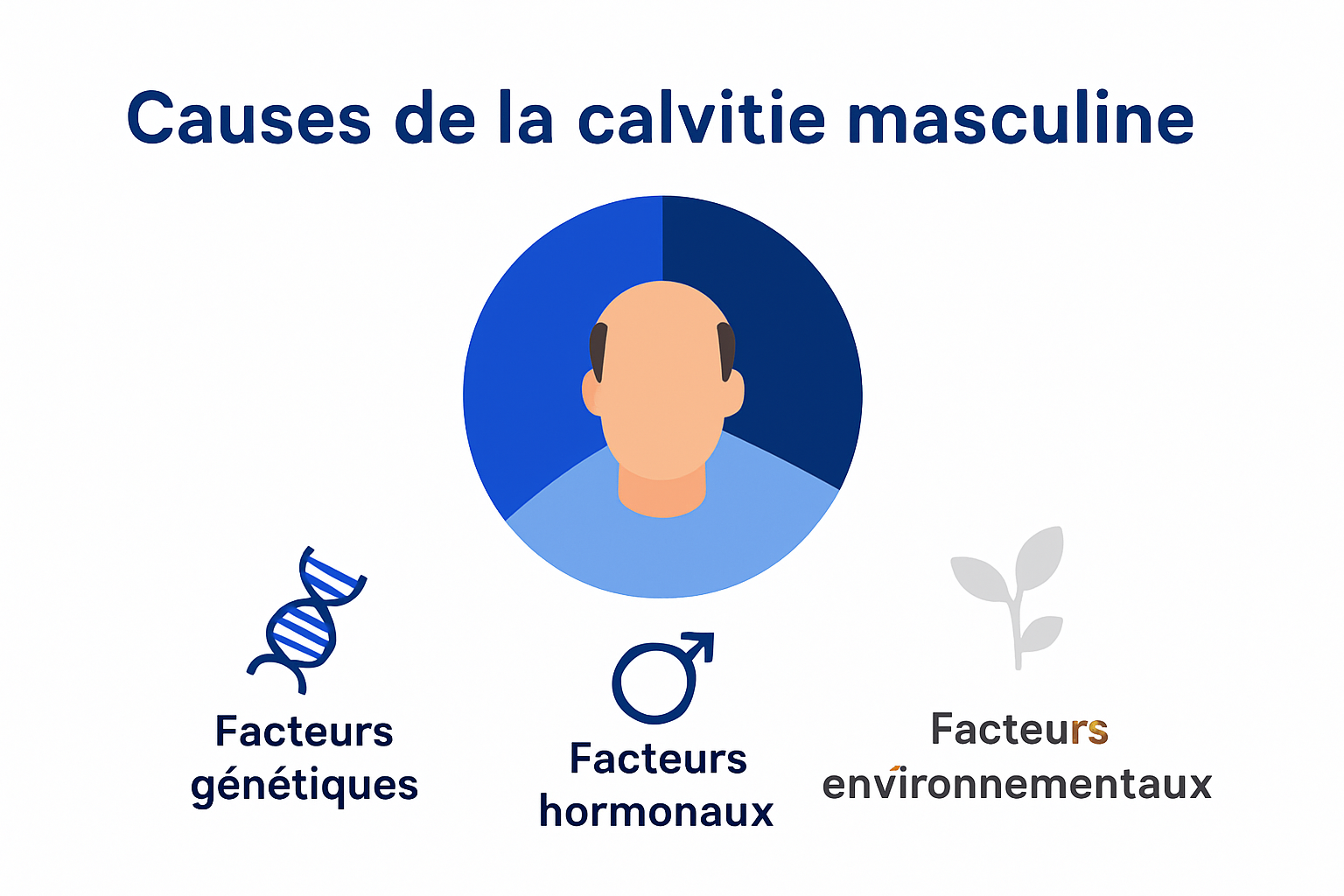 Infographie : les principales causes de la perte de cheveux chez les hommes