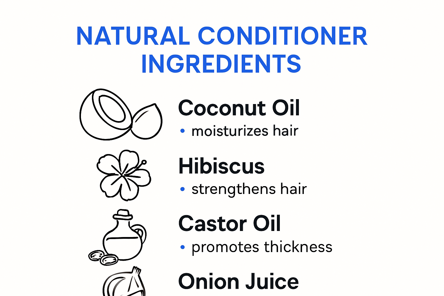 Infographic of natural conditioner ingredients and benefits
