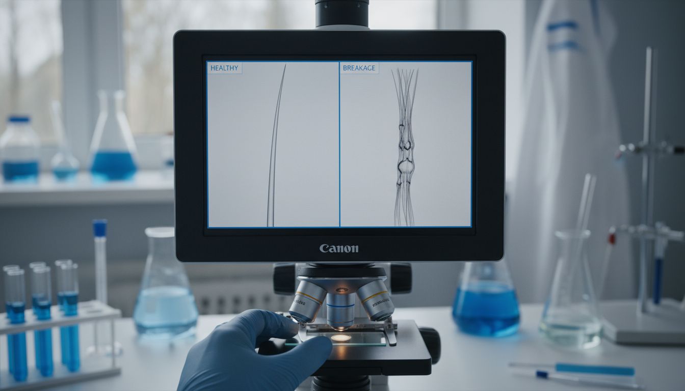 hair strand breakage microscope