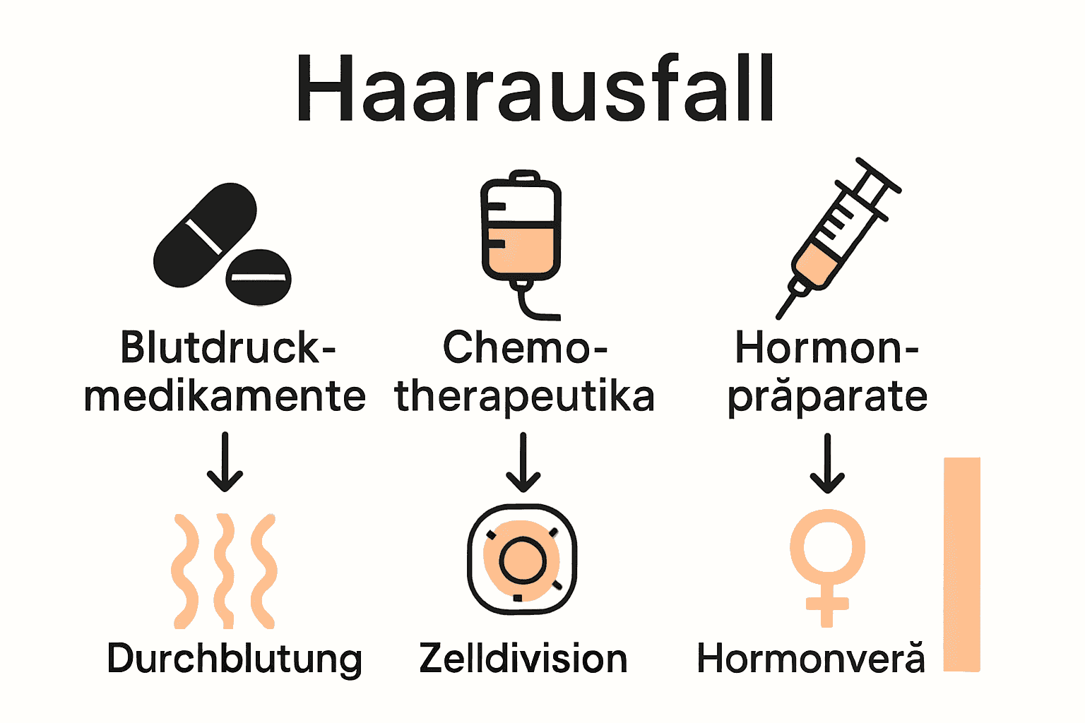 Diagramm: Vergleich Medikamententypen bei Haarausfall