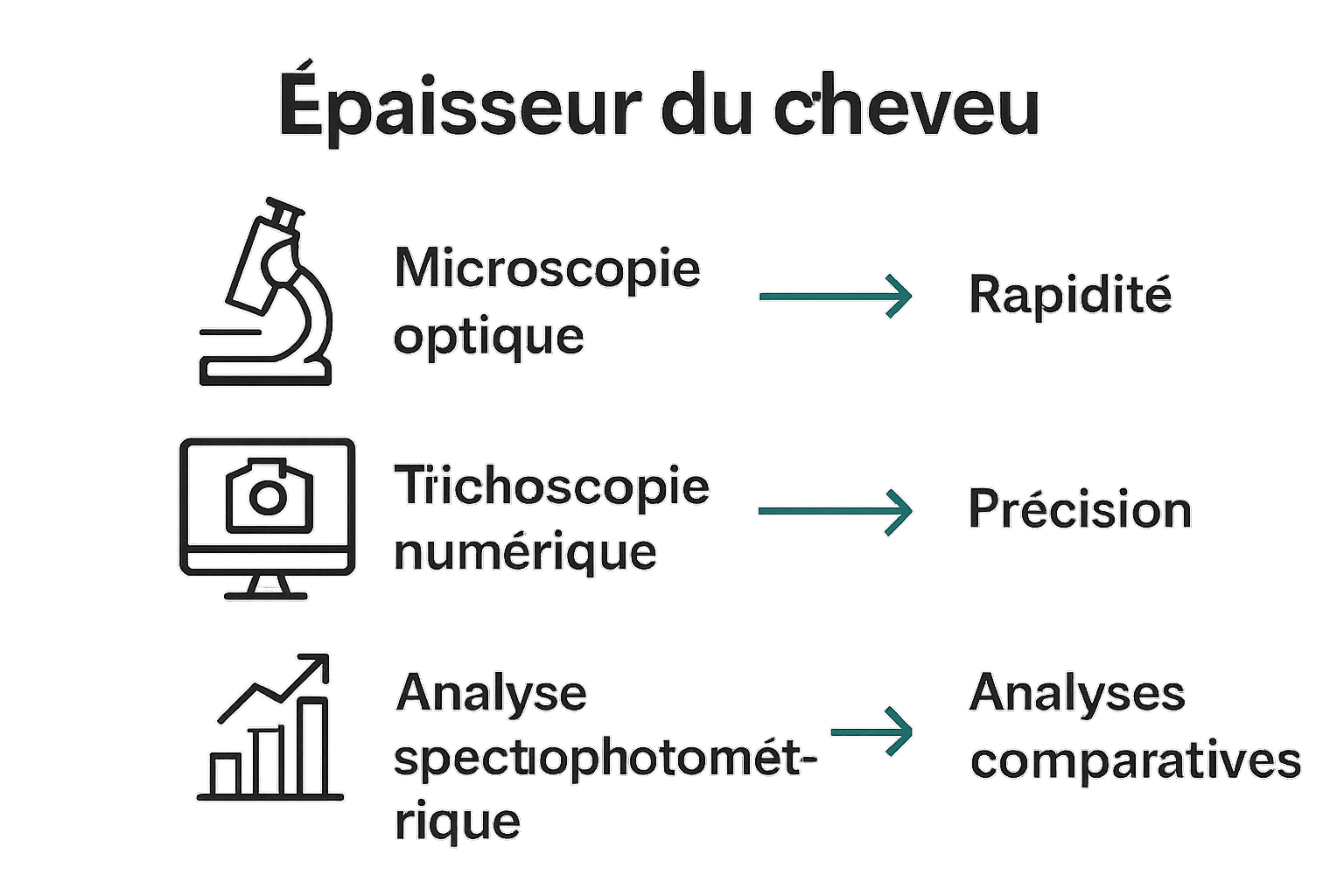 Comparaison des méthodes de mesure de l’épaisseur du cheveu