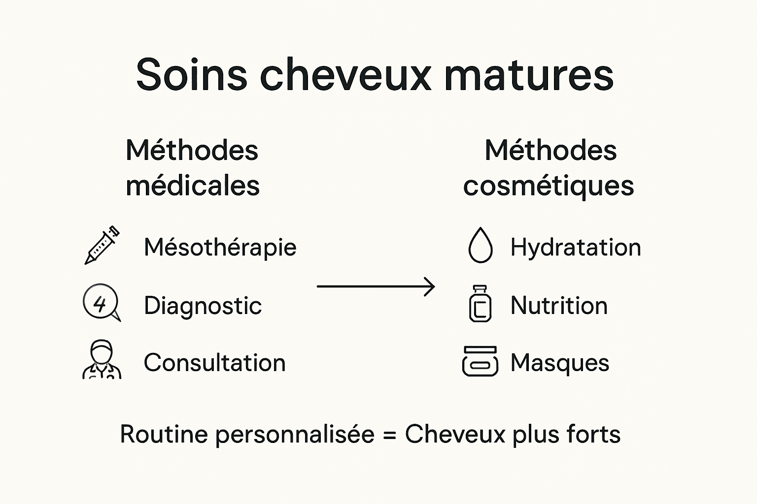 Tout savoir sur les soins capillaires adaptés aux cheveux matures : notre infographie pratique