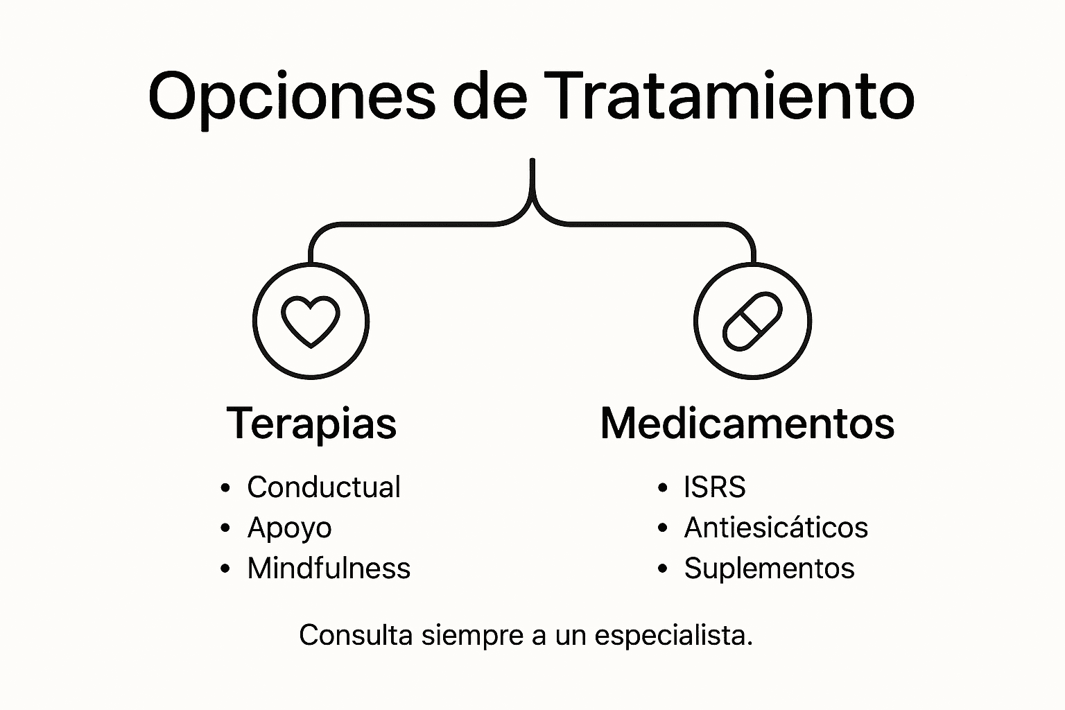 Guía visual sobre las opciones de tratamiento para la tricotilomanía