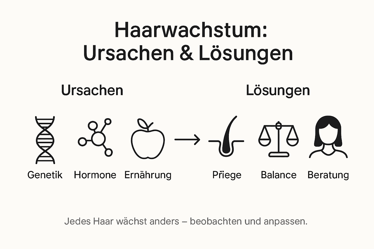 Grafik: Ursachen für gestörtes Haarwachstum und effektive Behandlungsmöglichkeiten