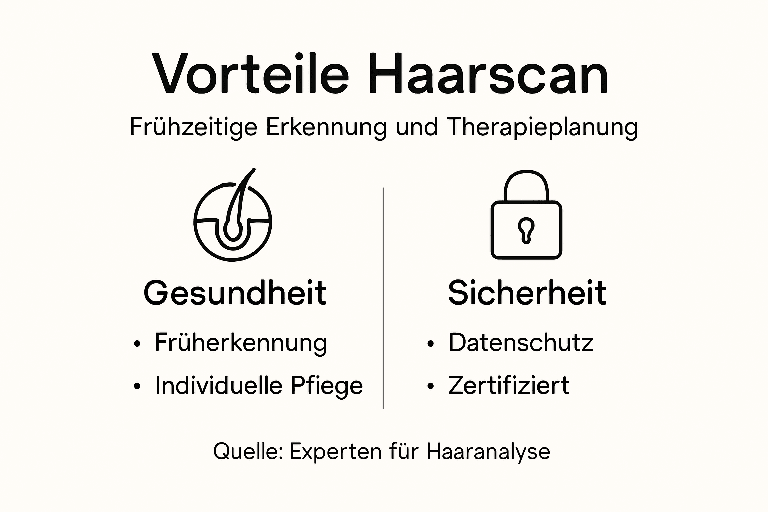 Infografik: Die wichtigsten Vorteile des Haarscans auf einen Blick