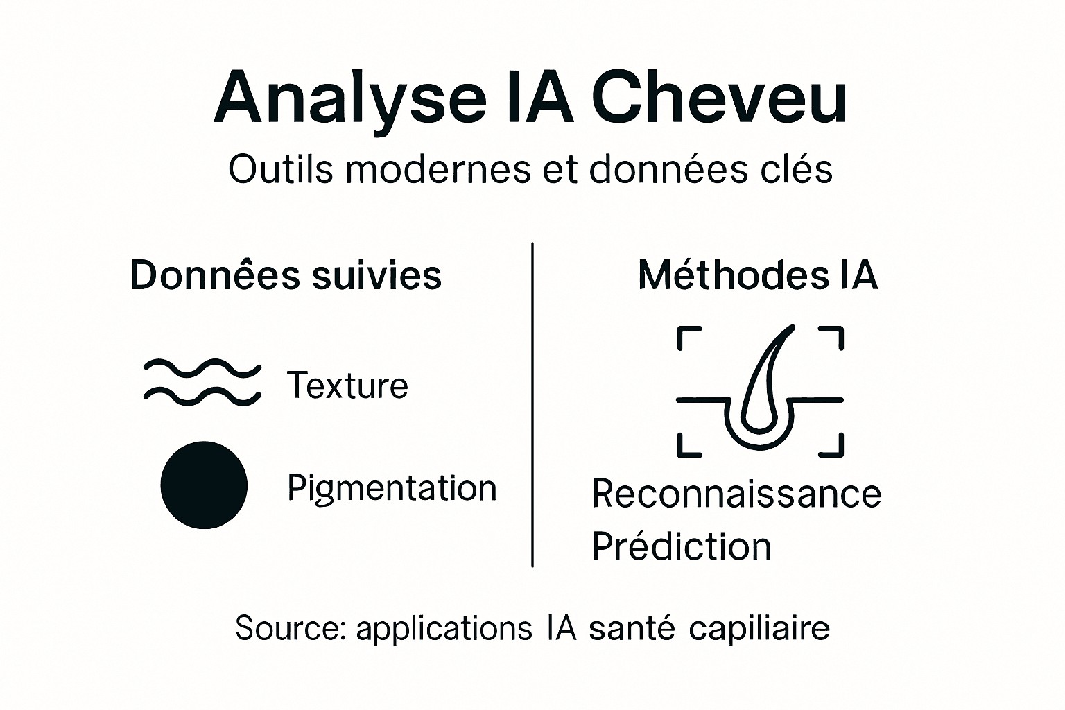 Visuel épuré mettant en lumière l’analyse capillaire assistée par l’intelligence artificielle