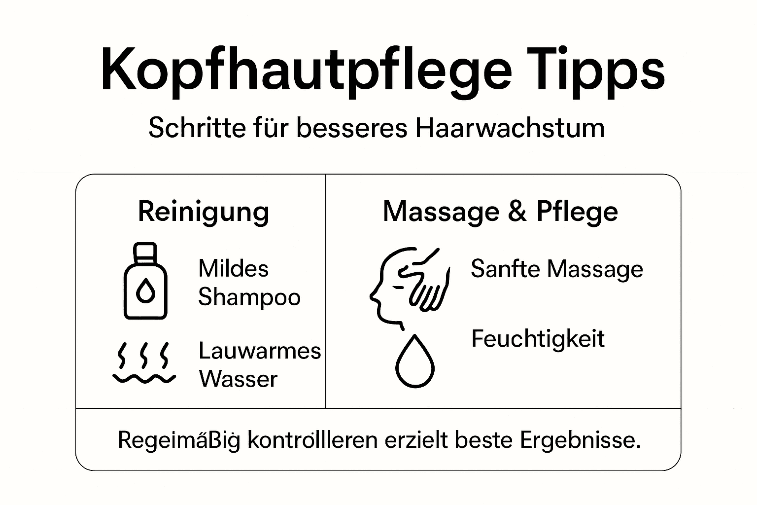 Schritt-für-Schritt-Anleitung für eine gesunde Kopfhaut – übersichtlich als Infografik dargestellt