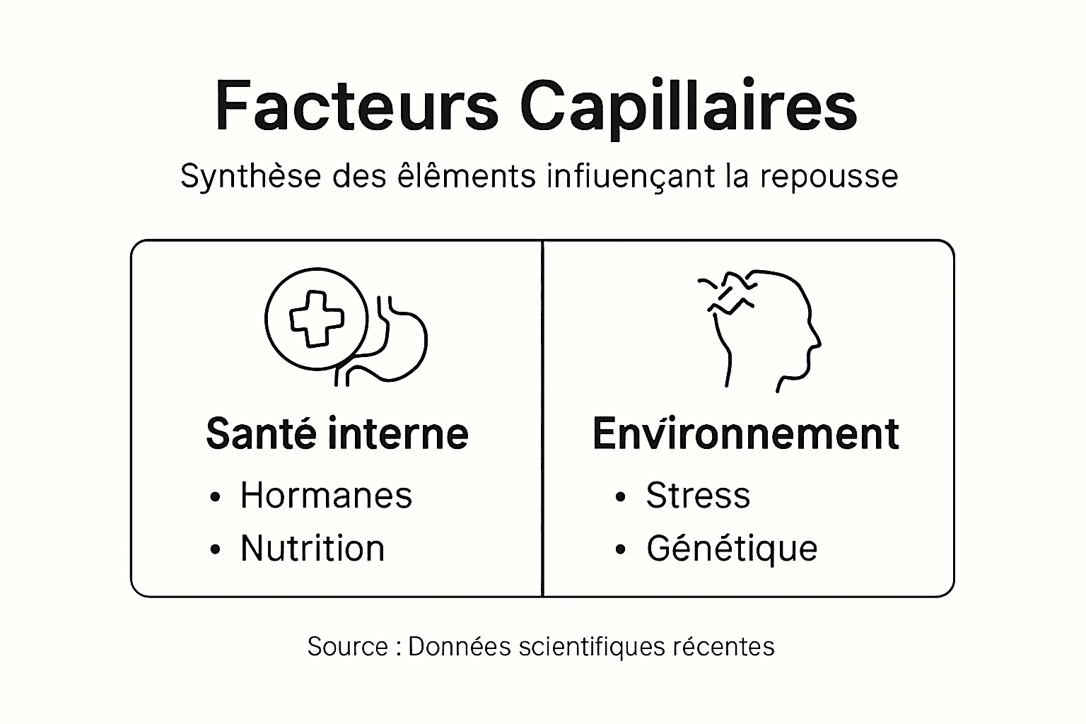 Infographie : les principaux facteurs qui favorisent la pousse des cheveux