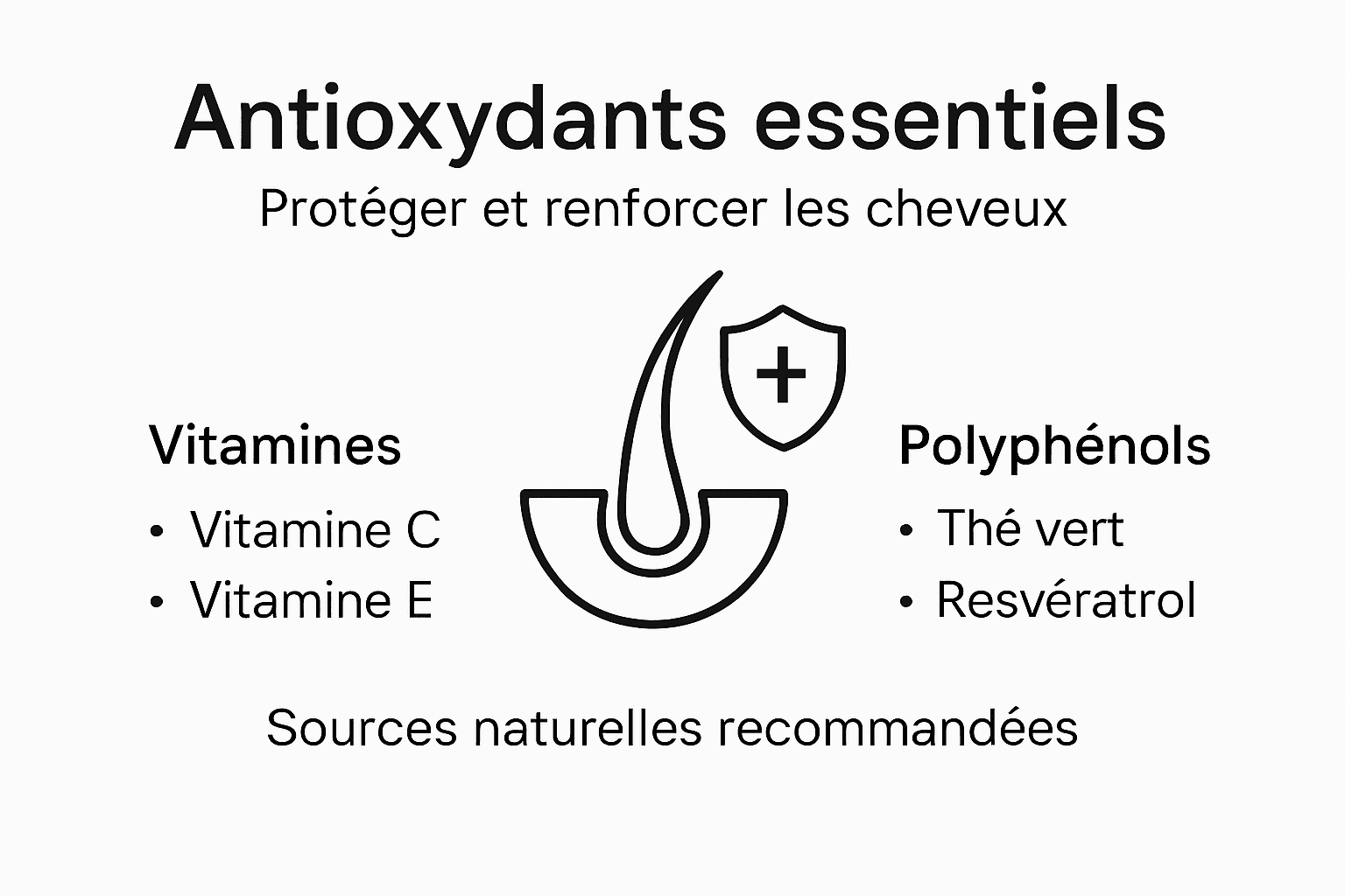 L'essentiel des antioxydants pour des cheveux en pleine santé : points clés à retenir en infographie