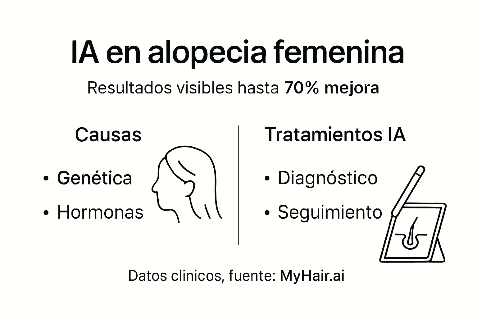 Infografía: Inteligencia artificial y caída del cabello en mujeres