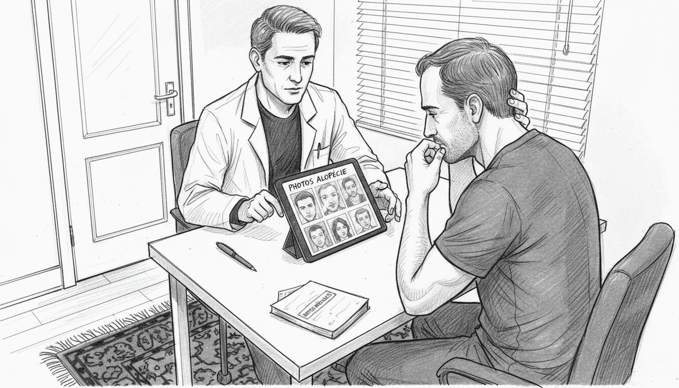 Bilan personnalisé pour évaluer le stade de la calvitie masculine