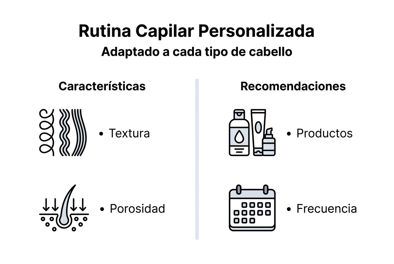 Guía visual para crear tu rutina de cuidado capilar personalizada