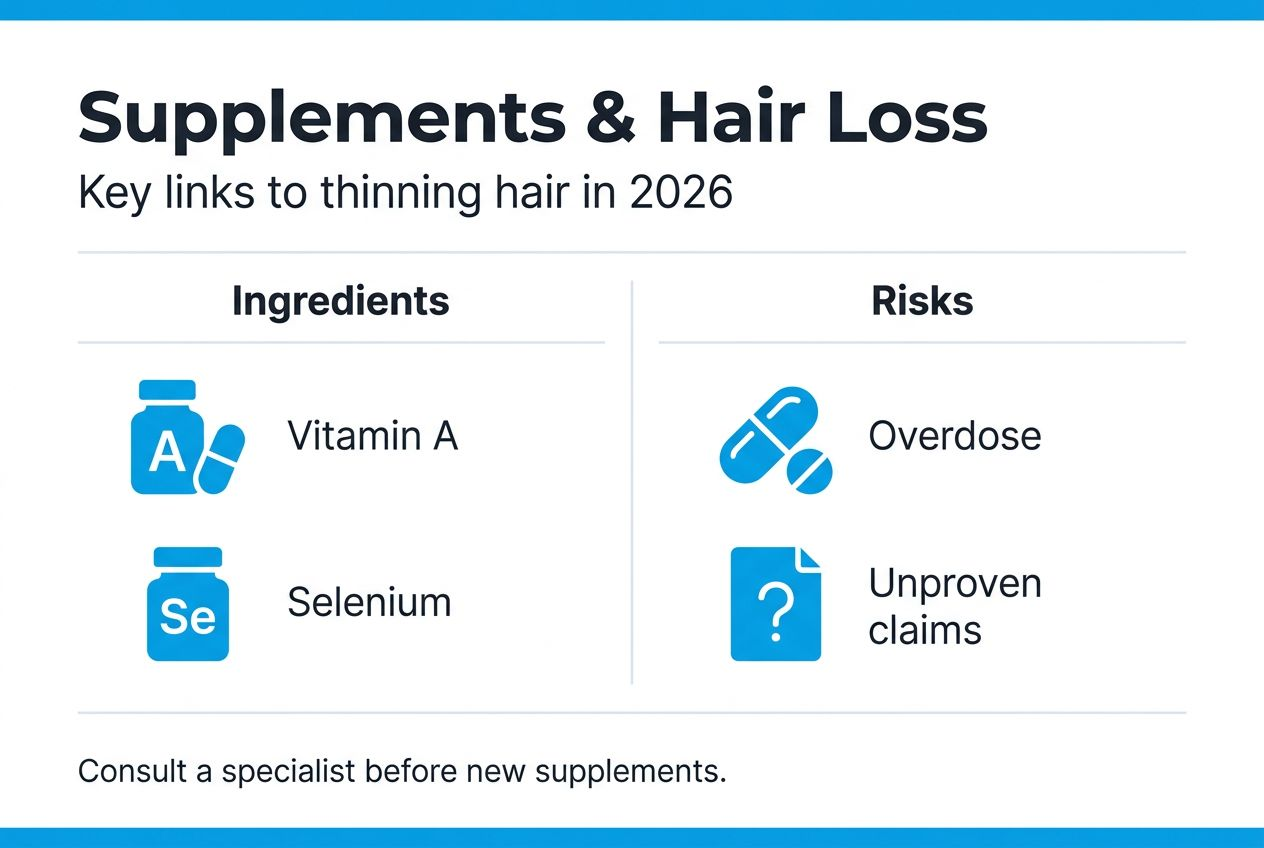 Infographic on supplements linked to hair loss