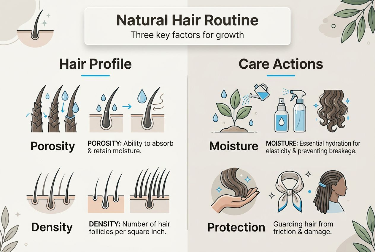 Infographic showing hair care growth factors