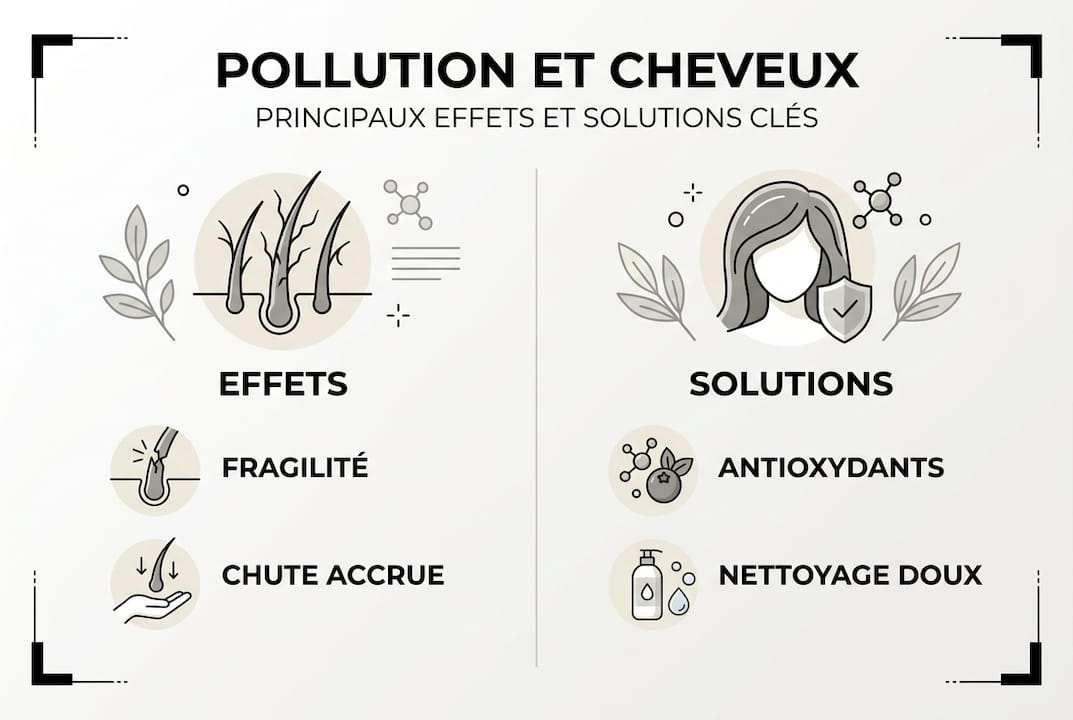 Infographie : comment la pollution impacte vos cheveux et les gestes à adopter pour les protéger