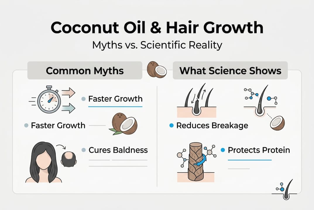 Infographic busting coconut oil hair growth myths