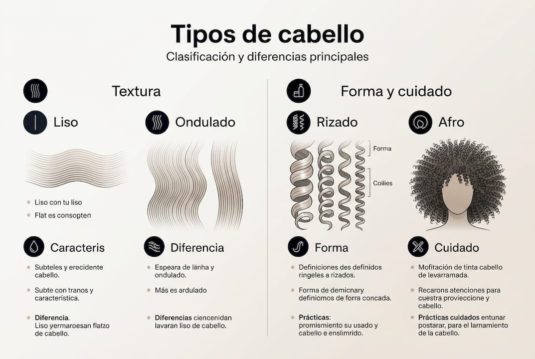 Guía visual para identificar y clasificar los diferentes tipos de cabello