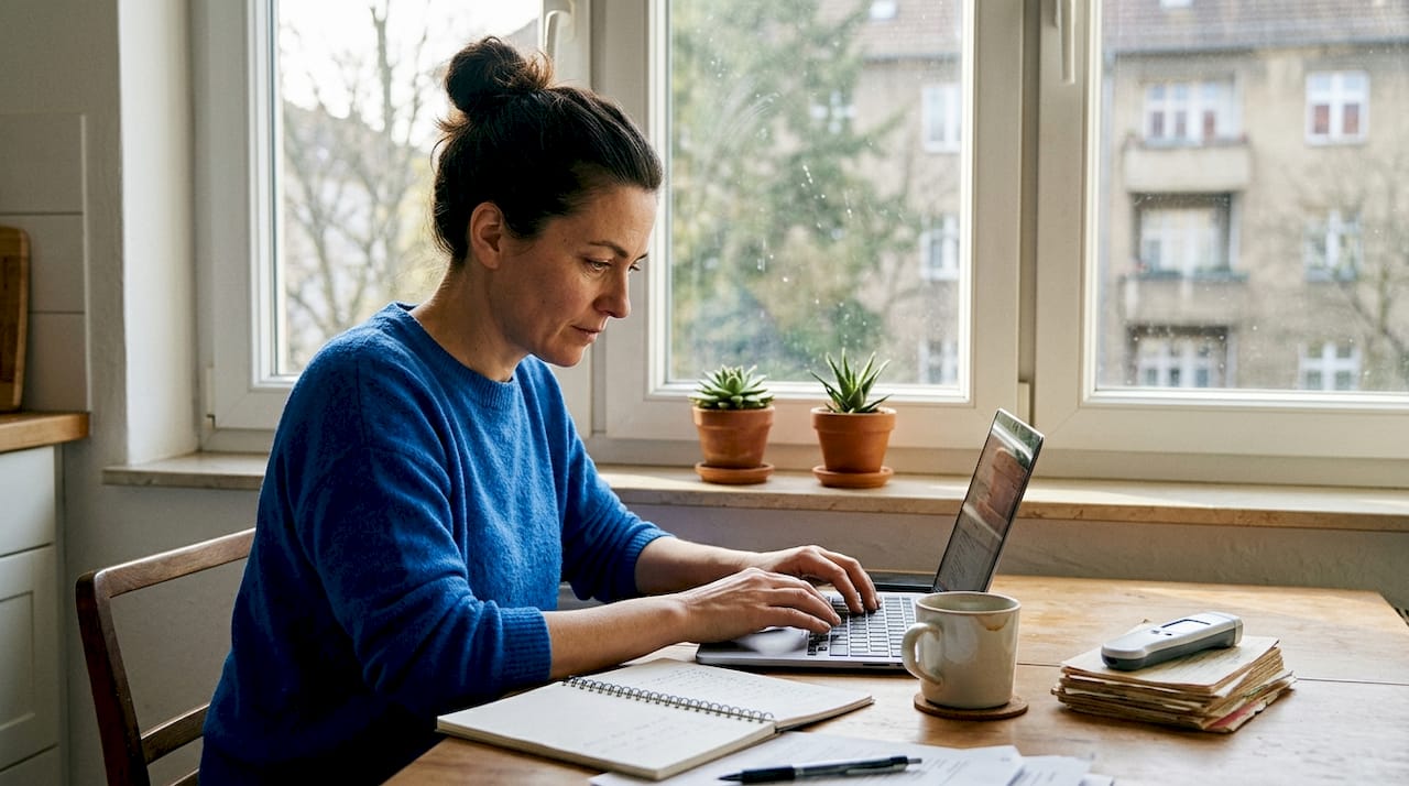 Woman planning AI-driven hair treatment routine