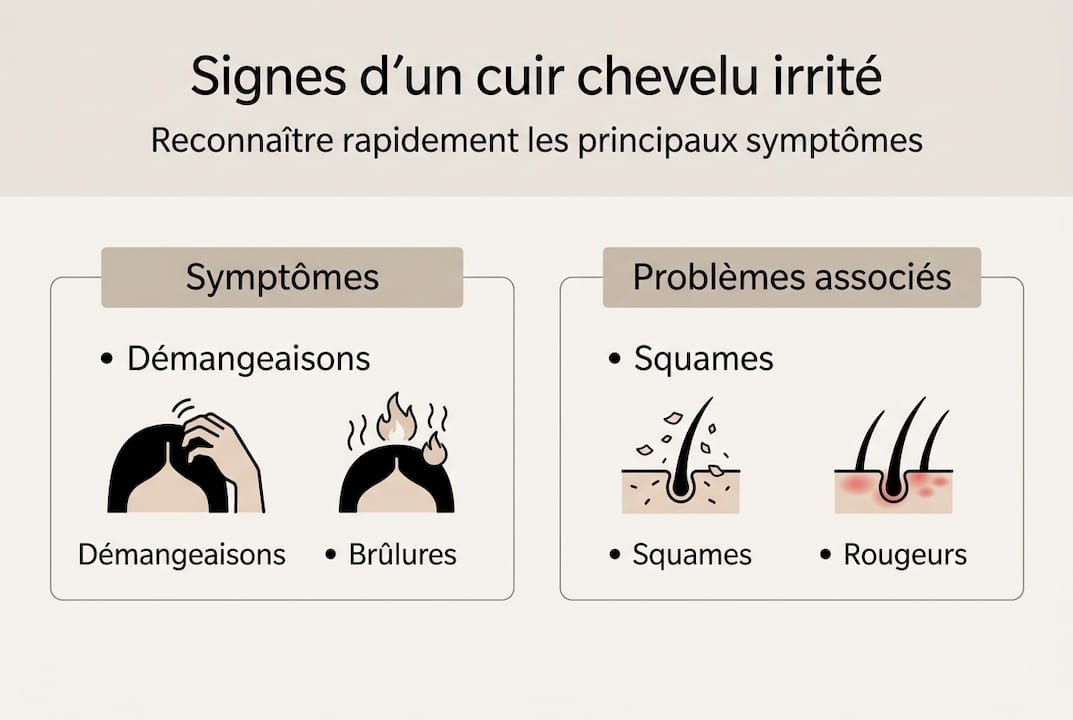 Visuel explicatif : comment reconnaître un cuir chevelu sensibilisé