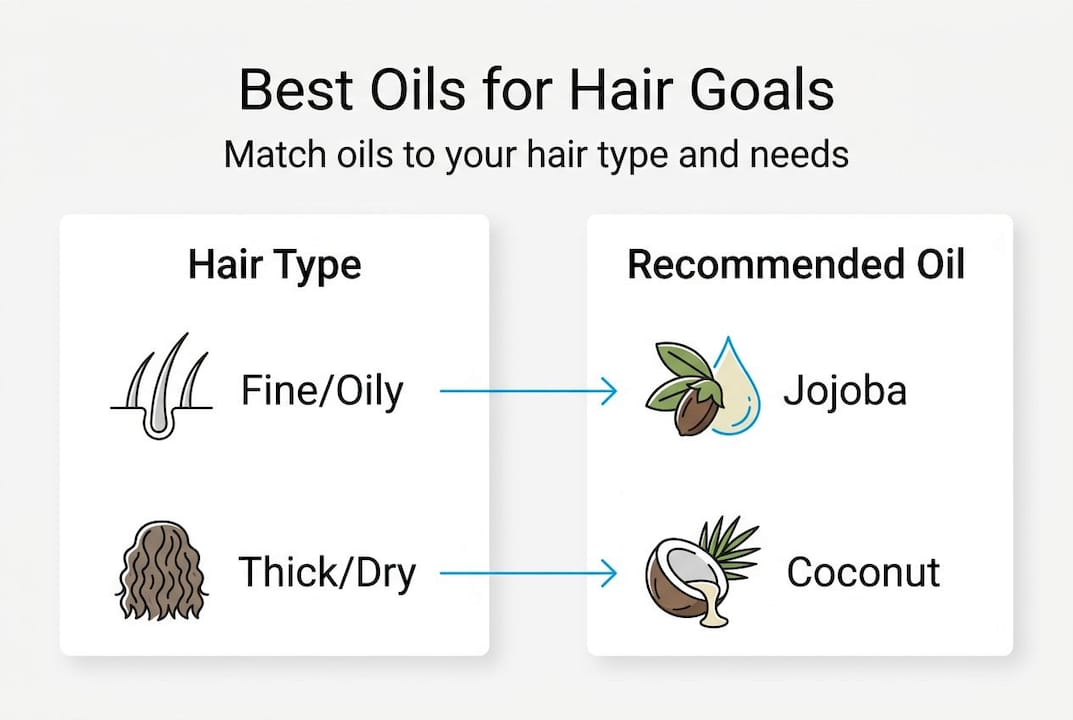 Infographic matching hair types to oil choices