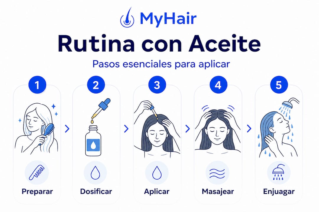 Infografía: guía práctica para aplicar aceites paso a paso