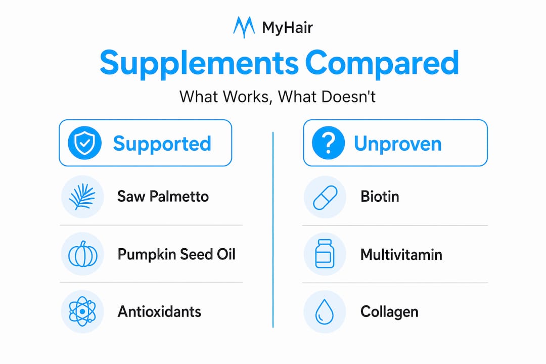 Infographic comparing proven vs unproven supplements