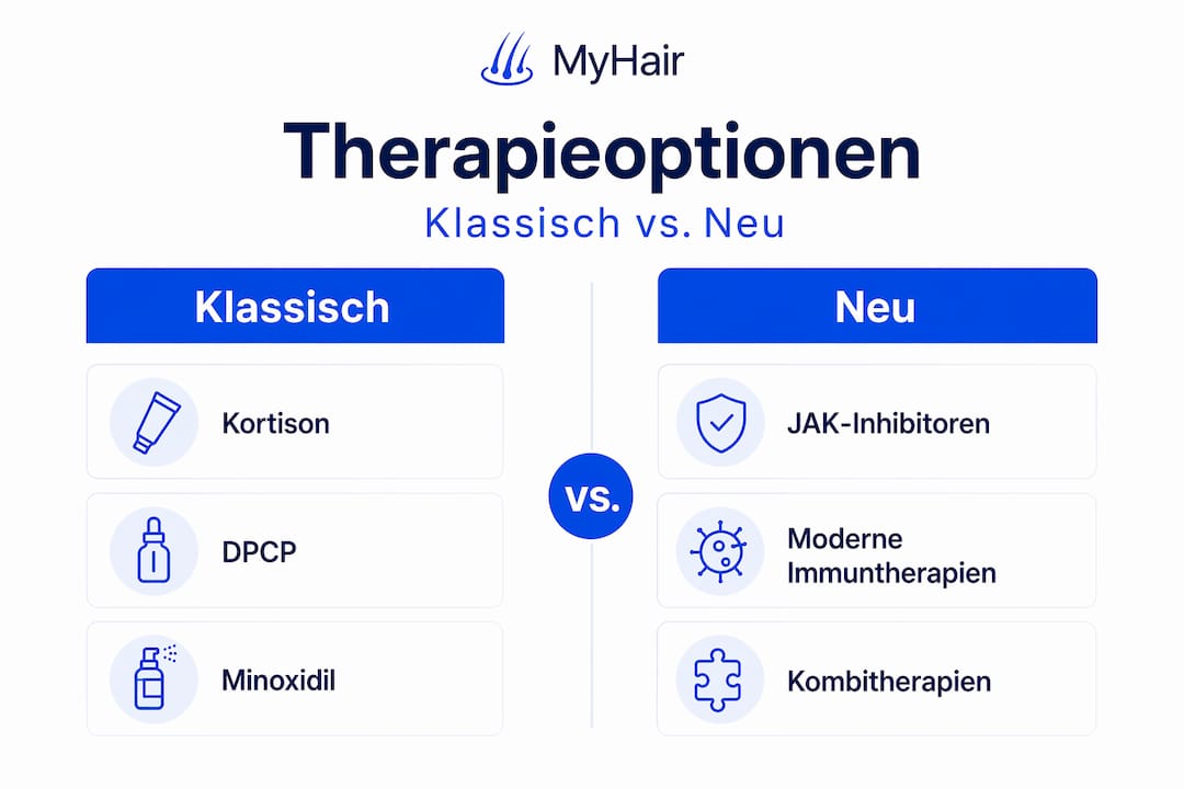 Infografik: Traditionelle versus moderne Therapieverfahren im Vergleich