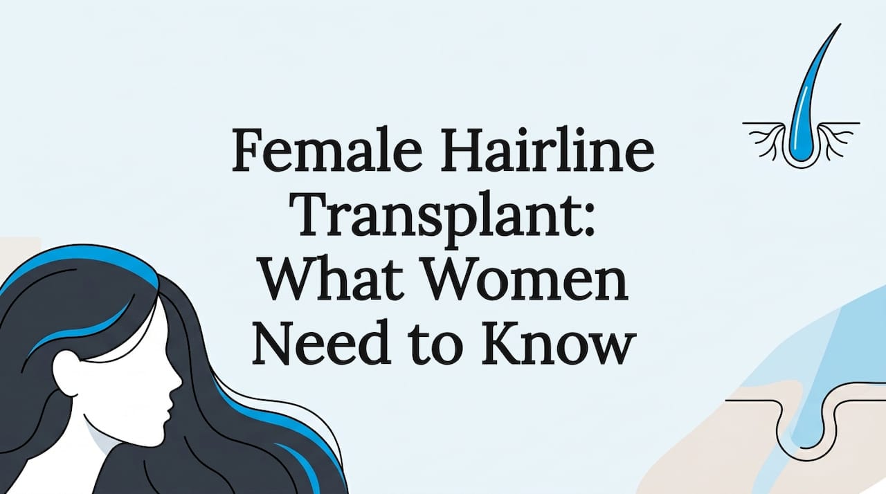 Editorial vector hair restoration title card design