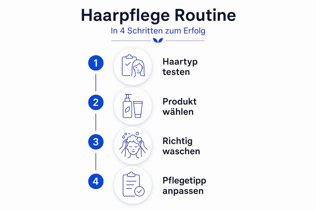 Übersicht: Die vier wichtigsten Schritte für eine effektive Haarpflege